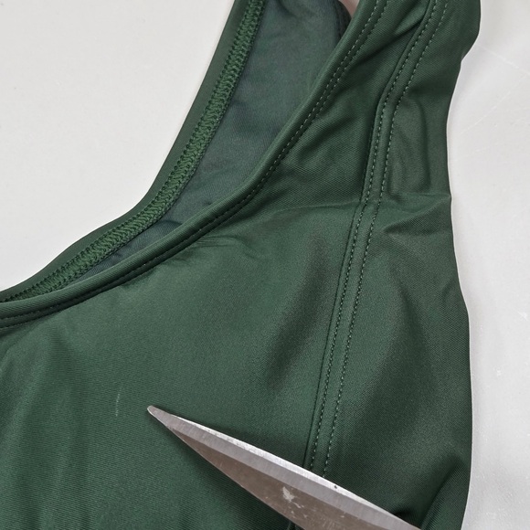 NWT QUINCE Italian Plunge One-Piece Swimsuit  Regular Palm - Picture 10 of 13